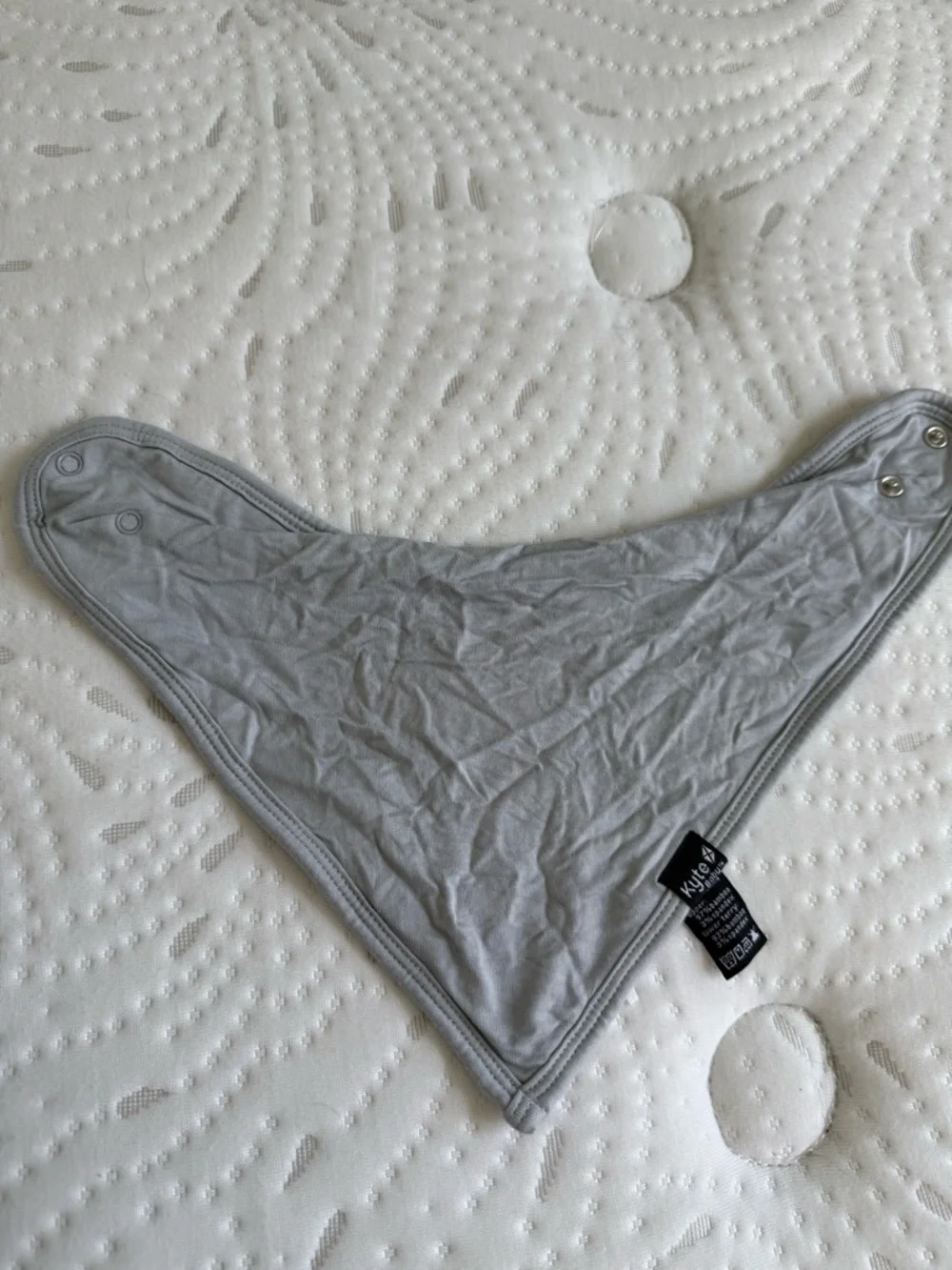 Kyte BABY Light Gray Bandana Bib with Snap